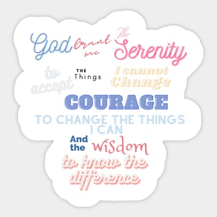 Colorful Serenity Prayer Sticker